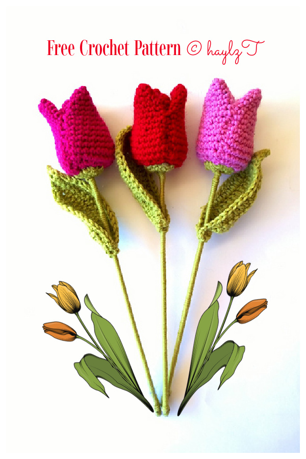 Spring Tulip Flower Free Crochet Patterns 