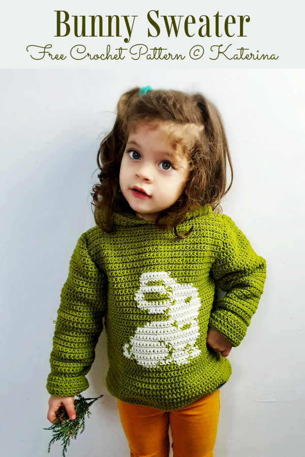 Toddler Bunny Hoodie Sweater Free Crochet Patterns