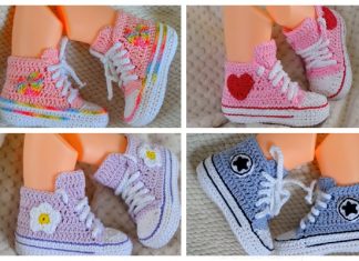 Crochet Baby Converse Booties Free Crochet Pattern + Video Crochet Baby Converse Booties Free Crochet Pattern + Video