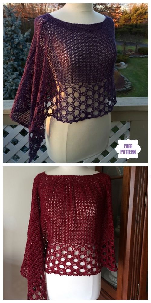Crochet Kelley's Lace Poncho Free Crochet Pattern