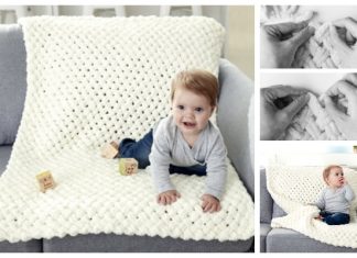 Finger Knit Criss Cross Baby Blanket Free Knitting Pattern – Video Finger Knit Criss Cross Baby Blanket Free Knitting Pattern - Video