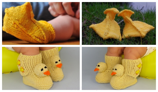 Knit Duck Baby Booties Free Knitting 