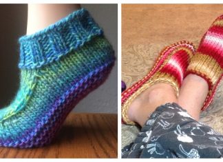 Knit Women Non-Felted Slippers Free Knitting Patterns Knit Women Non-Felted Slippers Free Knitting Pattern
