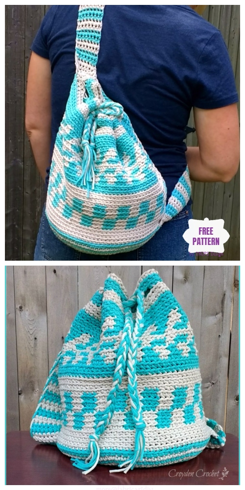 Mochila Sling Backpack Free Crochet Pattern