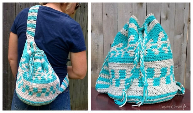 crochet mochila look bags