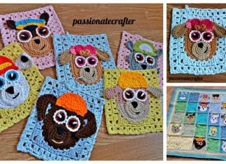 Paw Patrol Puppy Granny Square Blanket Free Crochet Pattern Paw Patrol Puppy Granny Square Blanket Free Crochet Pattern