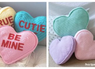 Valentine Candy Heart Pillow Free Crochet Patterns Candy Heart Pillow Free Crochet Pattern
