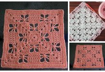 Butterfly Garden Square Afghan block Free Crochet Pattern Butterfly Garden Square Afghan block Free Crochet Pattern