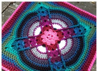 Crochet Denna Afghan Block Square Free Crochet Pattern + Video Crochet Denna Afghan Block Square Free Crochet Pattern