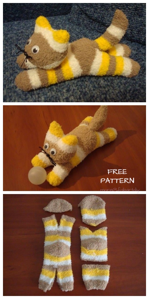 DIY Sock Kitten Free Sewing Pattern + Video Tutorial