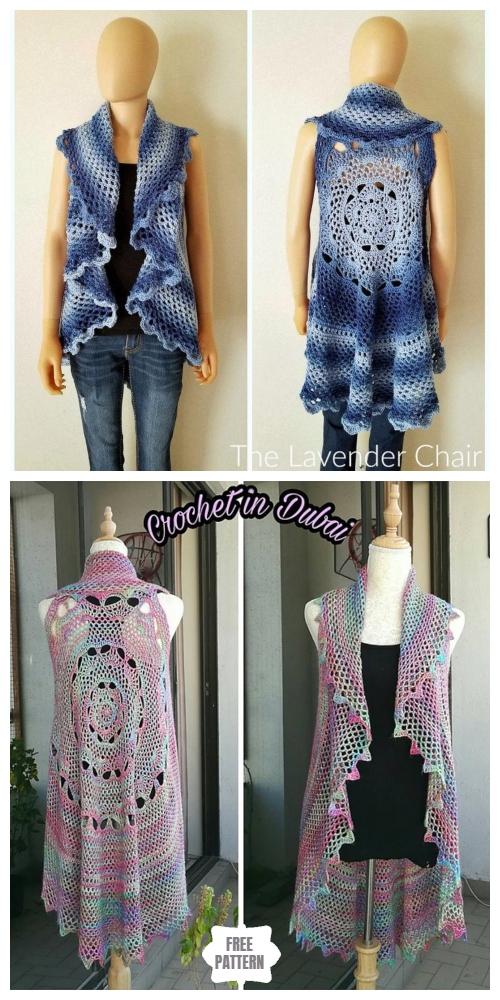 Crochet Midnight Star Mandala Circular Vest Free Crochet Pattern