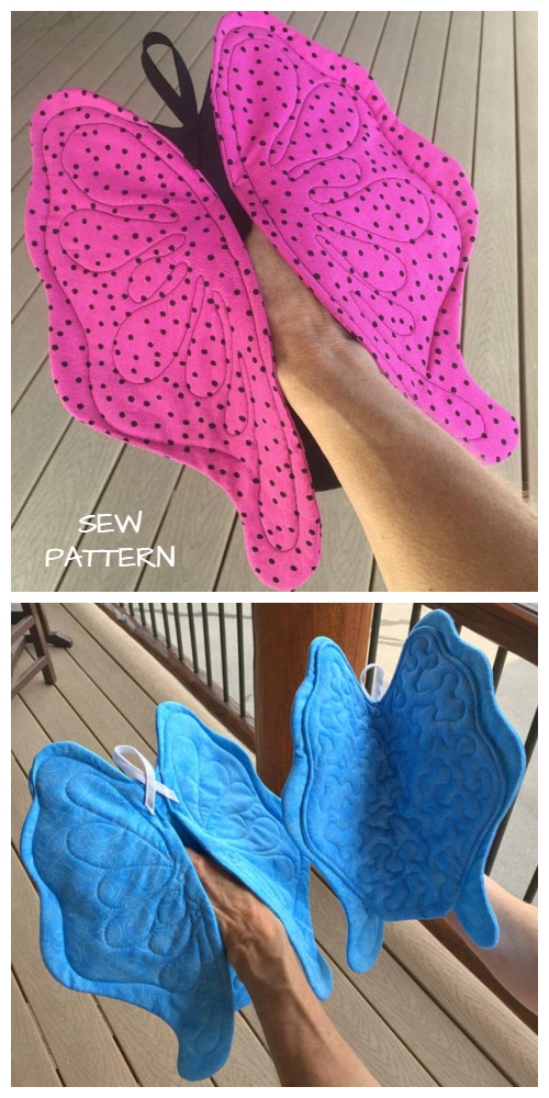 DIY Quilted Butterfly Potholder Sew Pattern