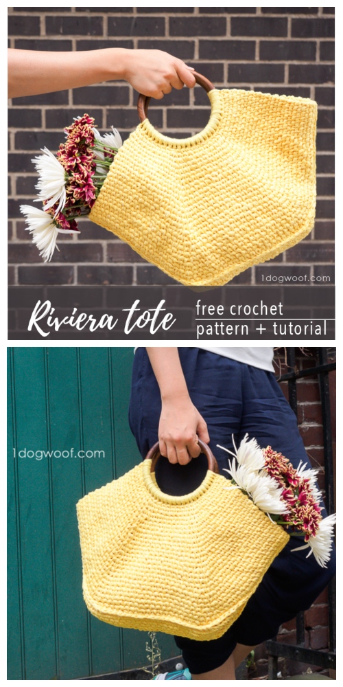 Crochet Riviera Tote Bag Free Crochet Pattern +Video