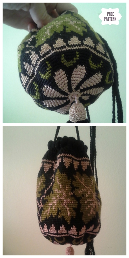 Crochet Vine Leaf Card Purse Bag Free Crochet Pattern