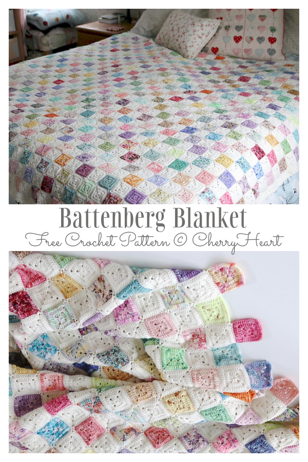 Battenberg Blanket Free Crochet Pattern