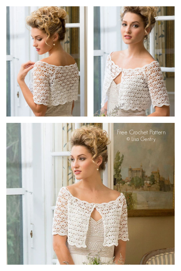 Exquisite Bridal Topper Shrug Free Crochet Patterns