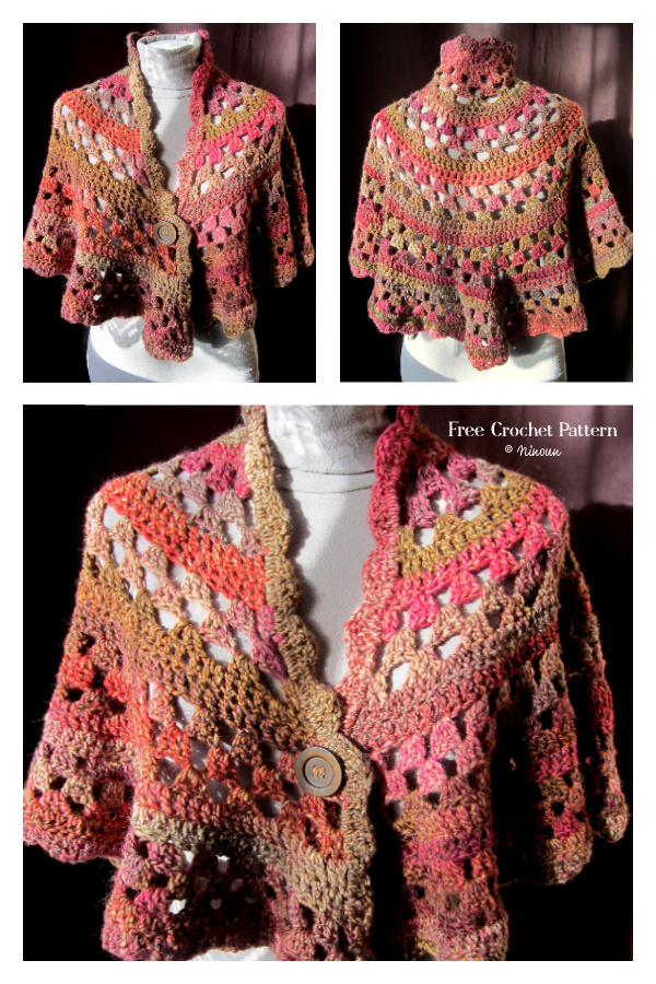 One Ball Half Moon Shawl Lace Wrap Free Crochet Pattern