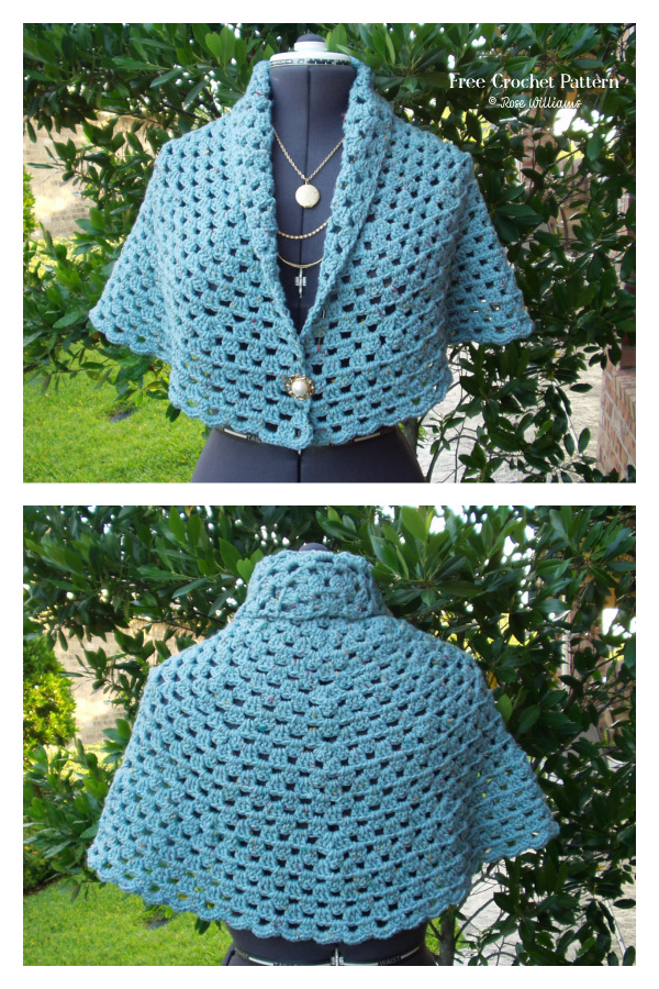 My Friend Enola Shoulder Wrap Lace Poncho Free Crochet Pattern