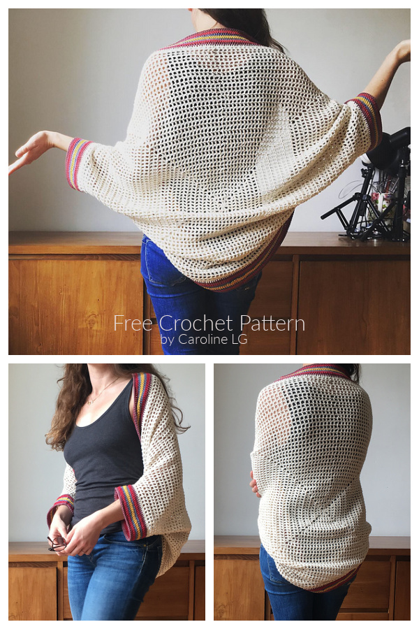 Summer Cotton Cocoon Cardigan Free Crochet Patterns