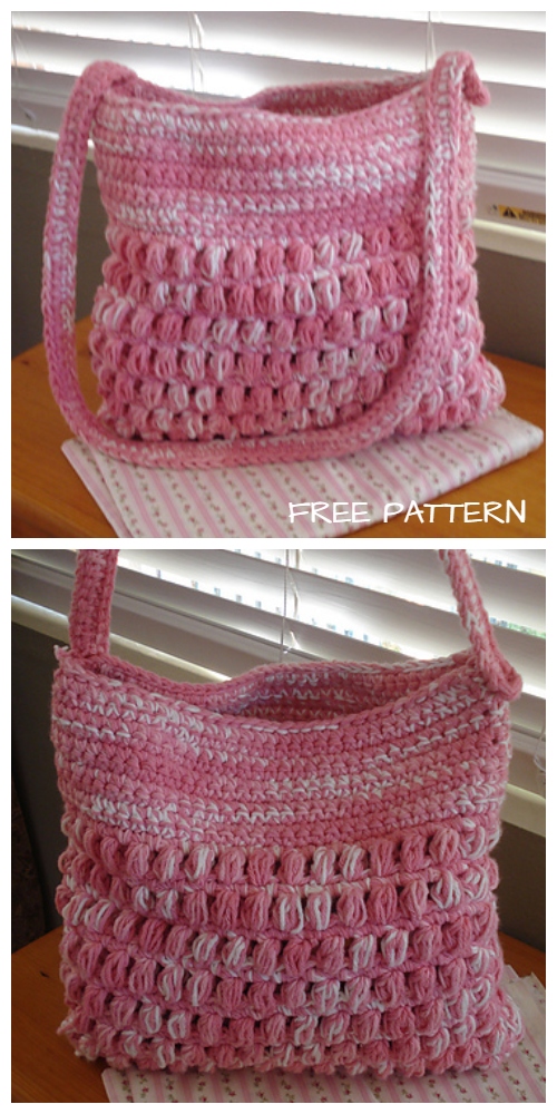 Crochet Cluster Stitch Shoulder Bag Free Crochet Pattern