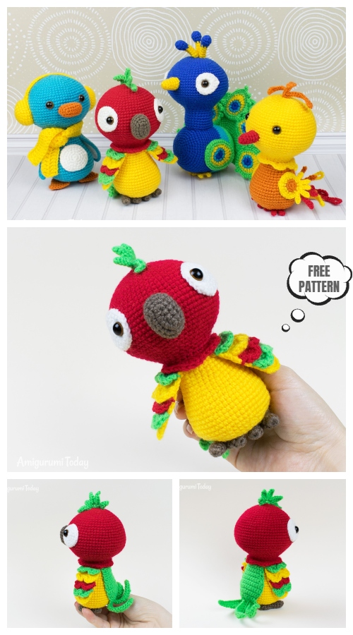 Crochet Bird Parrot Amigurumi Free Patterns