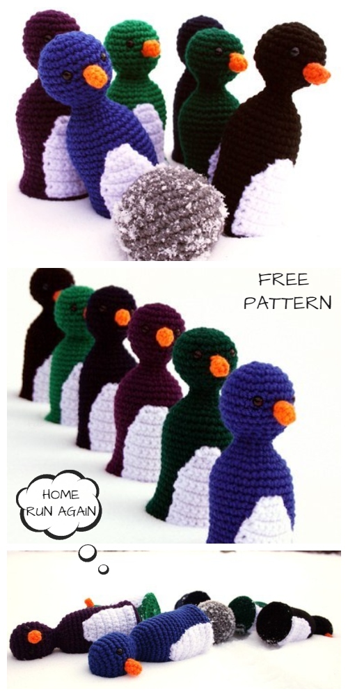 Crochet Penguin Bowling Set Amigurumi Free Patterns