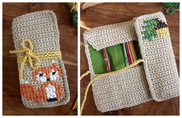 The Fox Crochet Hook Case Pattern Crochet Fox Crochet Hook Holder Crochet  Hooks Fox Case 