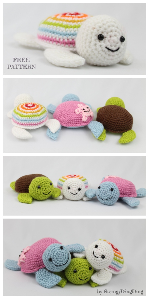 Crochet Spring Turtle Anigurumi Free Patterns