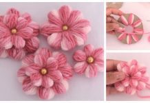 DIY Embroidery Yarn Flowers with Cardboard Tutorial + Video DIY Embroidery Yarn Flowers with Cardboard Tutorial + Video