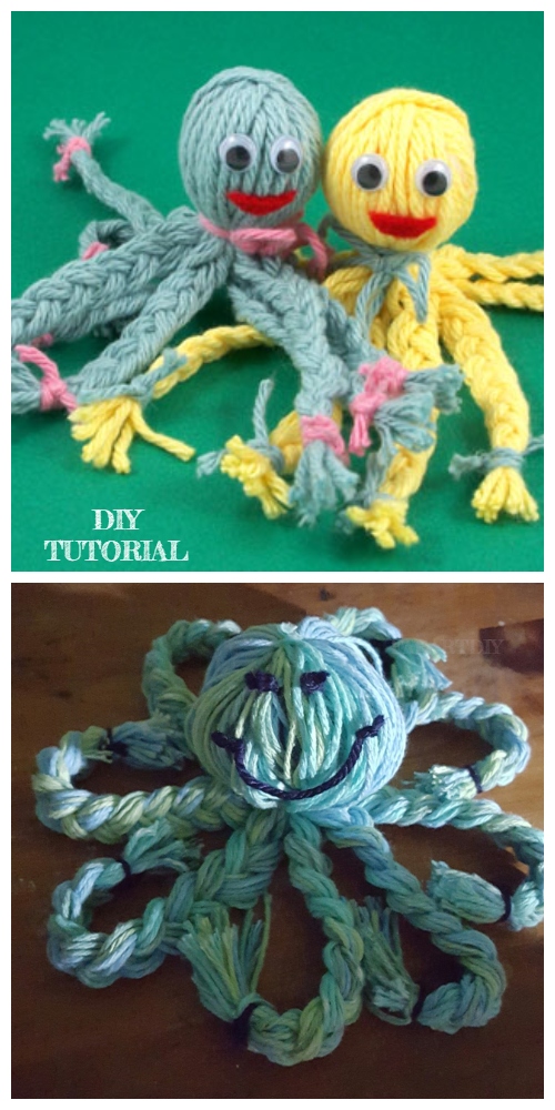 Kids Craft: Fun Yarn Octopus Doll DIY Tutorial + Video