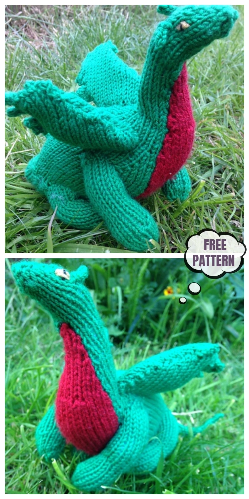 Knit "Snap" the Norwich Dragon Toy Free Knitting Patterns 