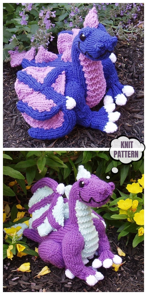 Knit Dragon Toy Knitting Patterns 