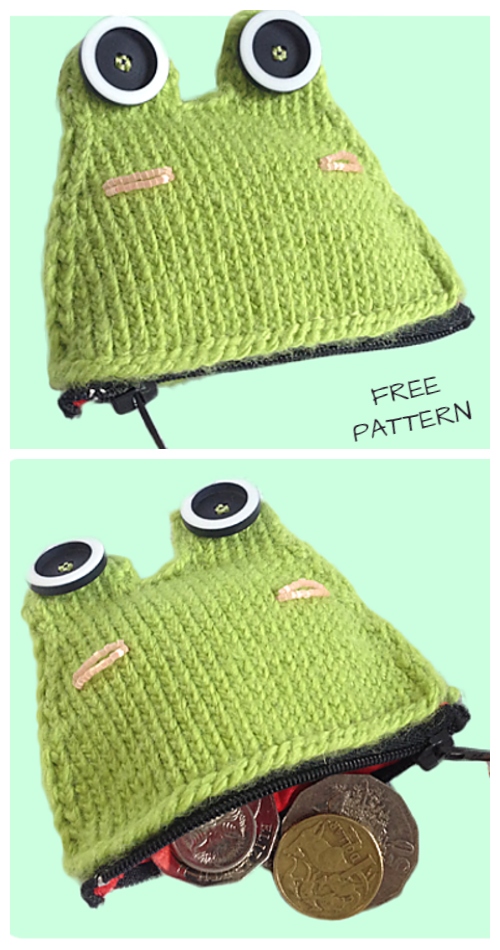 Knit Frog Coin Purse Free Knitting Pattern