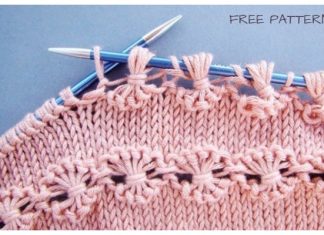 Knit Point of Flower Stitch Free Knitting Pattern+Video Knit Point of Flower Stitch Free Knitting Pattern+Video