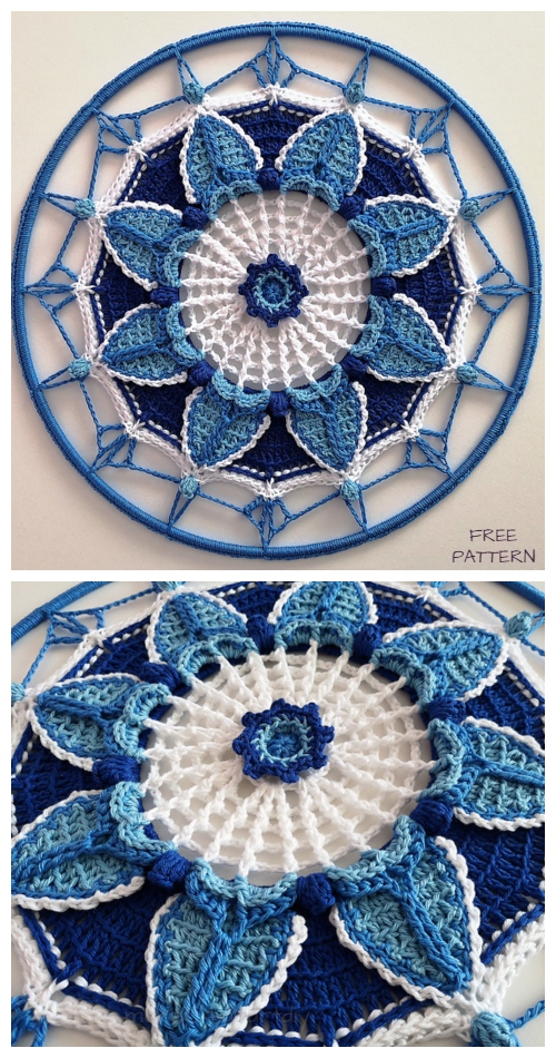 Spring Blue Mandala Free Crochet Patterns - February