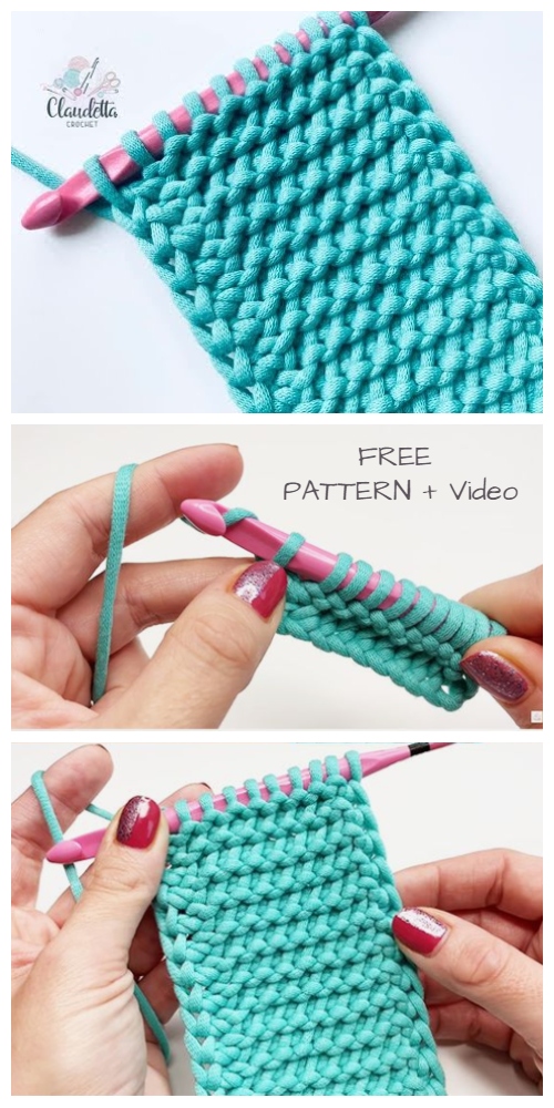 Easy Tunisian Crochet Purl Stitch Free Crochet Pattern + Video