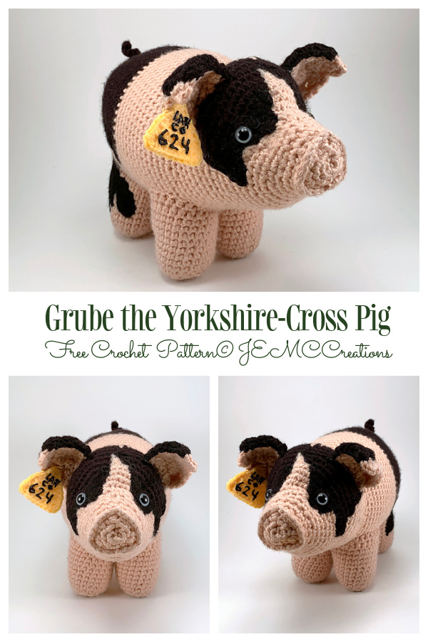 Crochet Grube the Yorkshire-Cross Pig Amigurumi Free Patterns