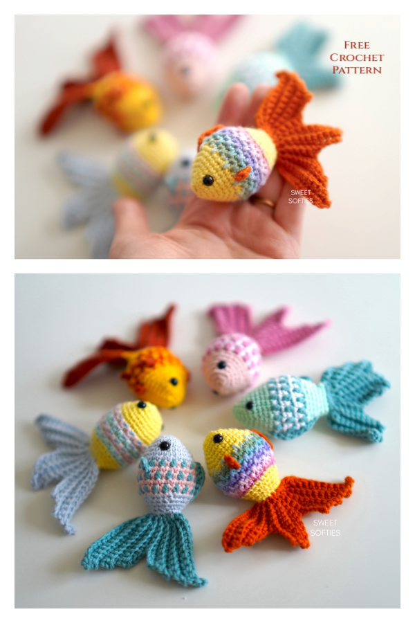 Crochet Mosaic Goldfish Amigurumi Free Pattern