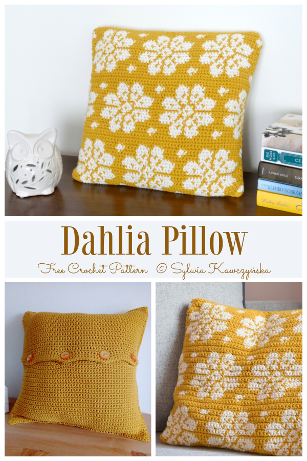 Dahlia Pillow Free Crochet Patterns