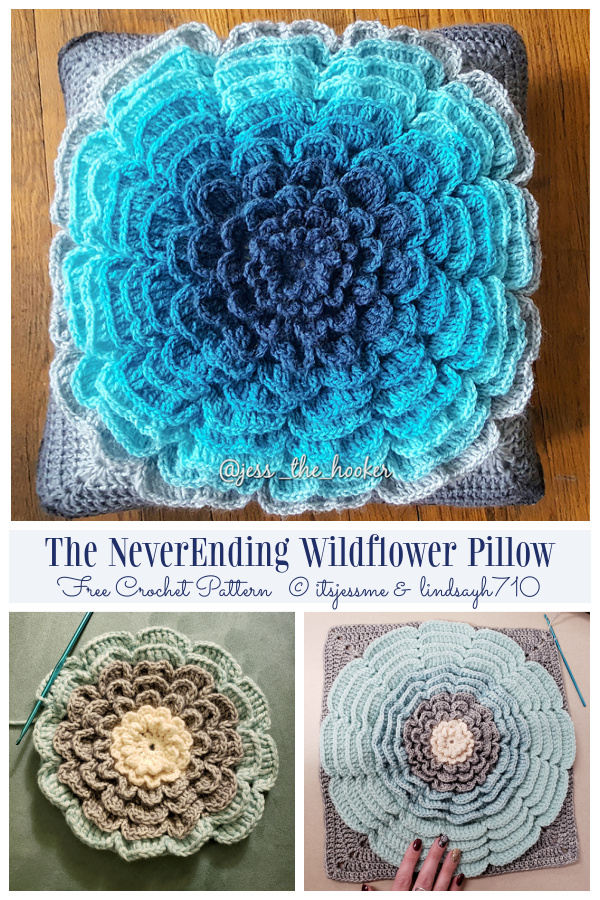 Crochet Blooming Flower Cushion Free Crochet Pattern + Video