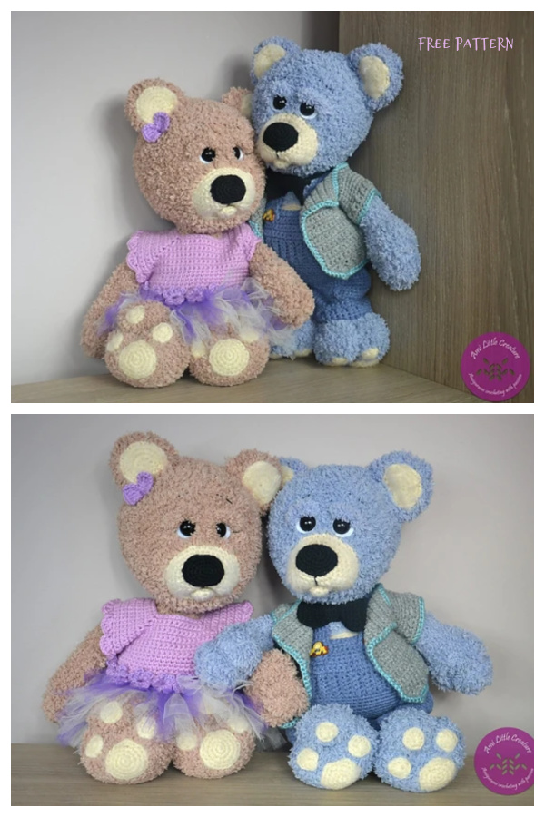 Crochet Bear in Love Amigurumi Free Pattern Video