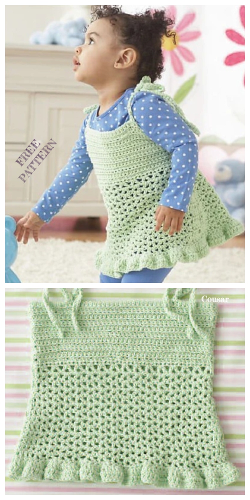 Crochet Ruffle Edge Baby Tunic Top Free Crochet Pattern