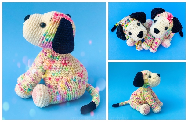Crochet Rainbow Puppy Dog Amigurumi Free Patterns & Paid