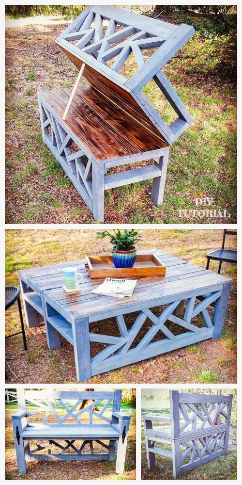 DIY Outdoor 2-in-1 Convertible Bench Coffee Table Tutorial