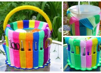 Handicraft Bucket Yarn Hook Organizer Crochet Pattern Handicraft Bucket Yarn Hook Organizer Crochet Pattern