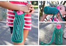 Knit Bishi Net Water Bottle Carrier Free Knitting Pattern Knit Bishi Net Water Bottle Carrier Free Knitting Pattern