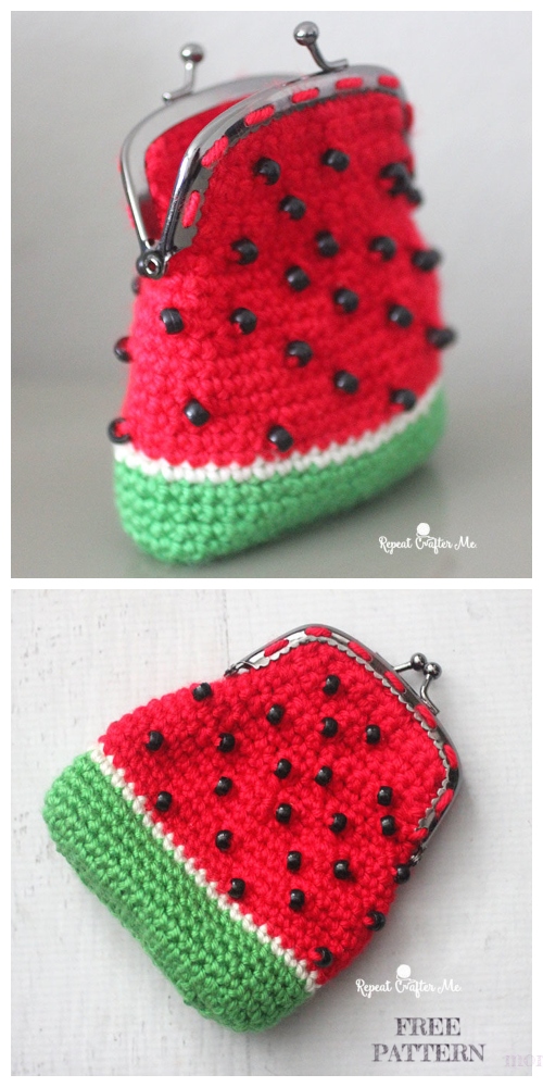 Crochet Watermelon Coin Purse Free Crochet Patterns