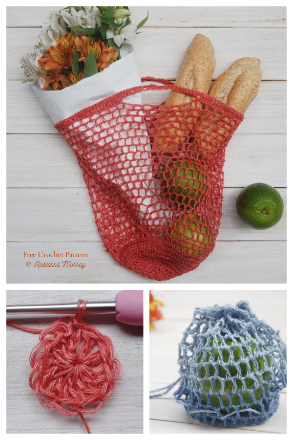 Mesh Pocket Market Bag Free Crochet Patterns
