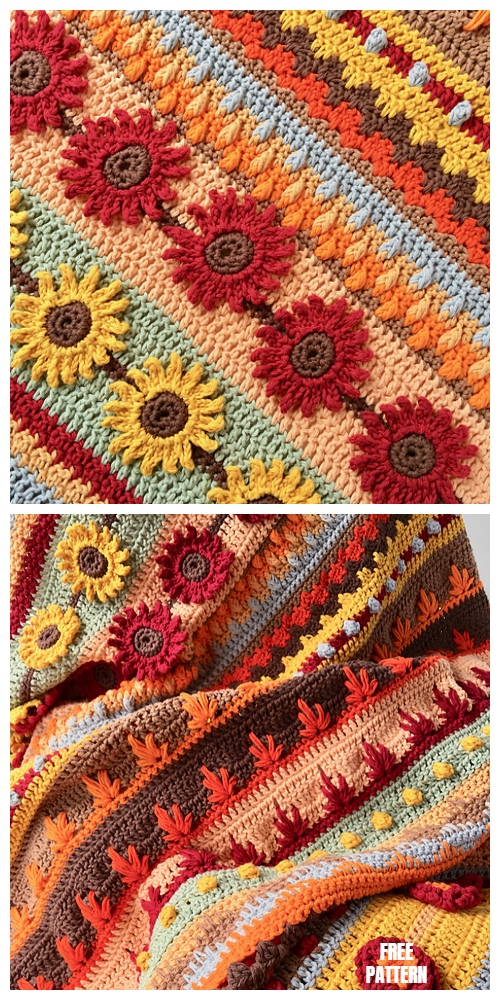 Autumn Rhapsody Blanket Free Crochet Pattern
