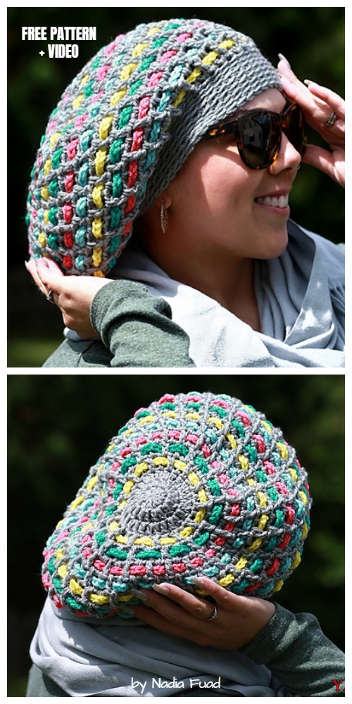 Chain Weaver Slouchy Hat Free Crochet Pattern